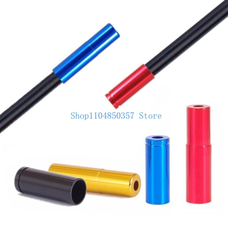 Mountain Biking Tips - 652F 10 ชิ้นโลหะผสมที่มีสีสันจักรยานสายเคเบิลปลายจีบเคล็ดลับ Shifter จักรยานเคเบิ้ลฝาท้าย