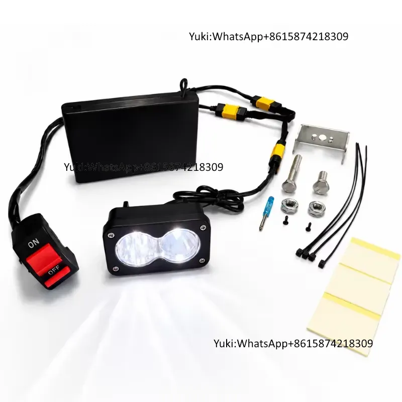 Mountain Biking Lights - ไฟหน้า LED แบบใช้แบตเตอรี่ Trontech พร้อมสวิตช์สำหรับจักรยานไฟฟ้า มอเตอร์ไซค์